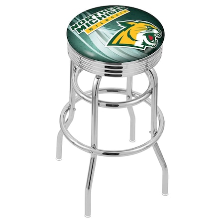 Holland Bar Stool Co 30" Chrome 2-Ring Northern Michigan Swivel Bar Stool, Accent Ring L7C3C30NorMic-D2